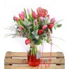 Bouquet of red tulips