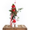 Bouquet of roses with teddy bear