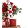 roses with teddy bear