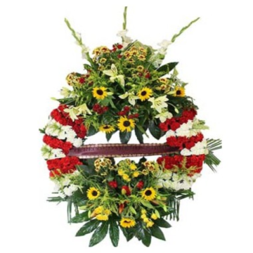 Corona Funeraria Grande de Flores Floristería Funeral Tanatorio