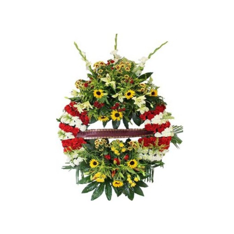 Corona Funeraria Grande de Flores Floristería Funeral Tanatorio