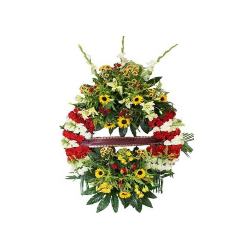 Corona Funerària Gran de Flors Floristeria Funeral Tanatori