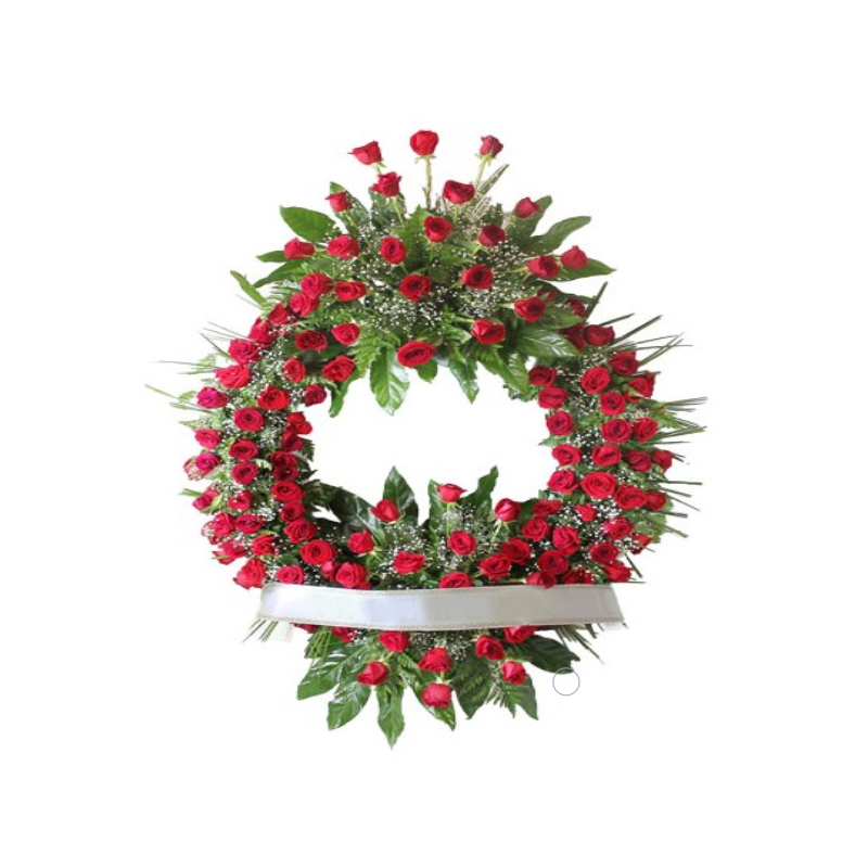 Corona de Roses per a Difunts. Lliuraments mateix dia. Flors en línia Corona de Roses per a Difunts. Lliuraments mateix dia. Flors en línia