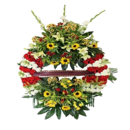 Corona Funeraria Grande de Flores Floristería Funeral Tanatorio