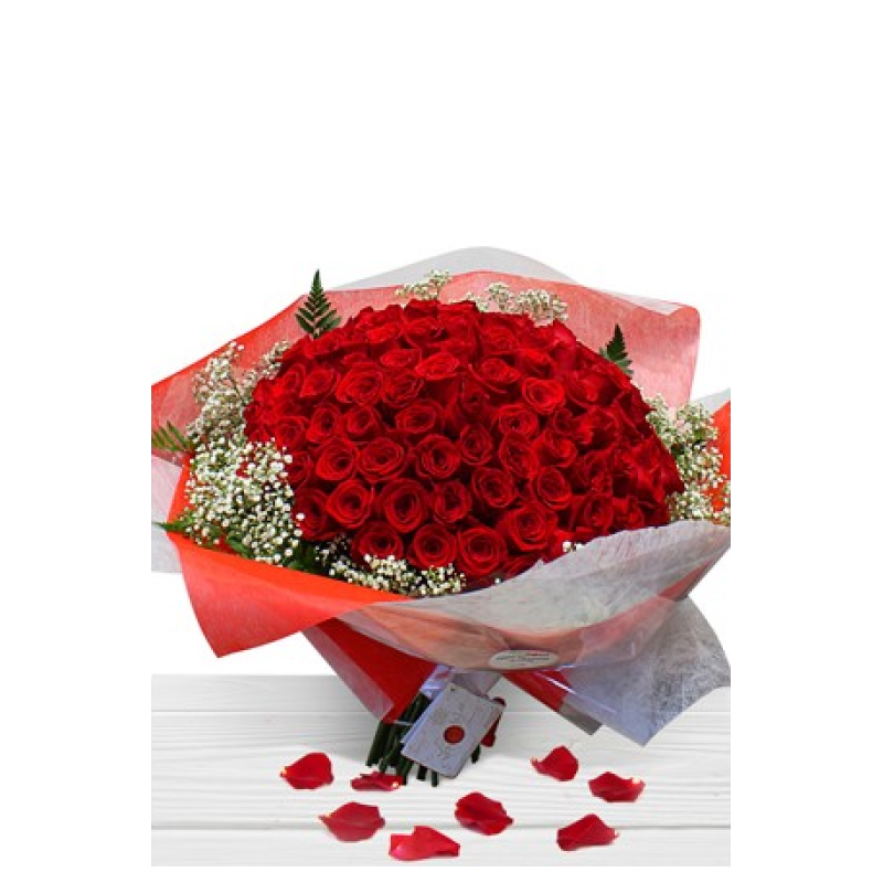 Regalar Amor en San Valentín Gran Ramo Rosas Rojas 101 Rosas