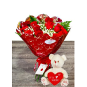 Ramo Cupido Rosas y Peluche