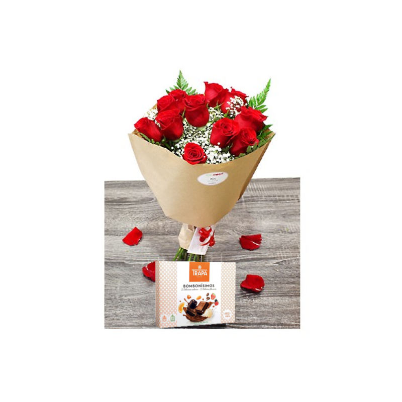 Comprar Roses Vermelles i Bombons Reina Bombons Lliurament Gratis