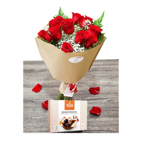 Comprar Roses Vermelles i Bombons Reina Bombons Lliurament Gratis