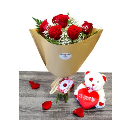 Roses and Teddy Bear In Love Cheap Flower Flowers  the Best Price