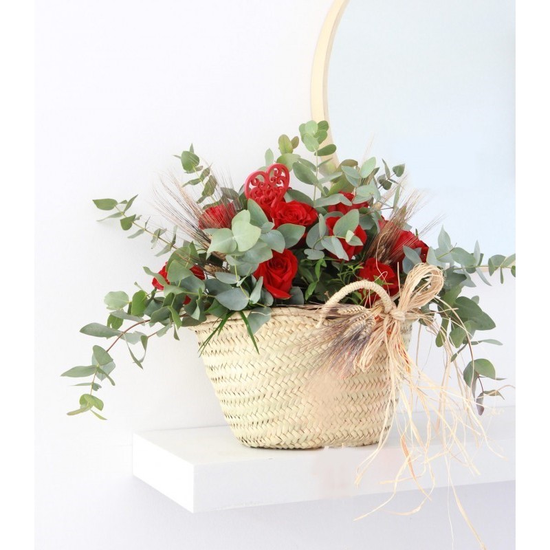 Gift Original Roses Carrycot Free Delivery Send Basket of Roses