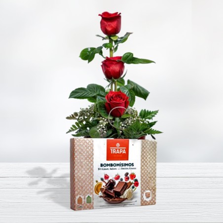 Valentine's Rose and Chocolates Gifts with Love with Free Delivery