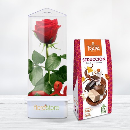 Preserved Eternal Rose Valentine's Day with Rose of Love Chocolates