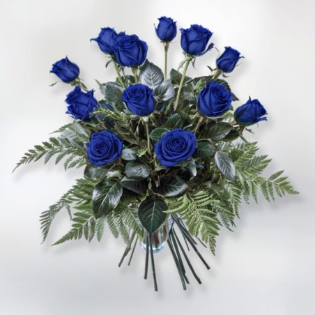 Bouquet of Blue Roses. Original gift. Free Delivery