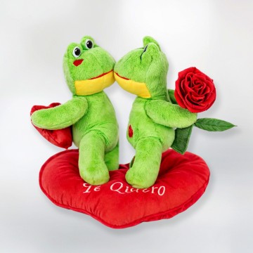 Regalo Pareja de Enamorados Peluches de Amor y Rosas con Corazón