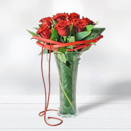 Bouquet de roses i Gerro / Ram de Roses / Lliurament Gratis
