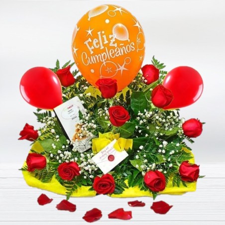 Regalo Original Cumpleaños Envío Gratis Centro de Flores y Globos