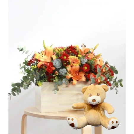 Caixa de Flors i Peluix. Regalar Fantasia. Enviament gratuït